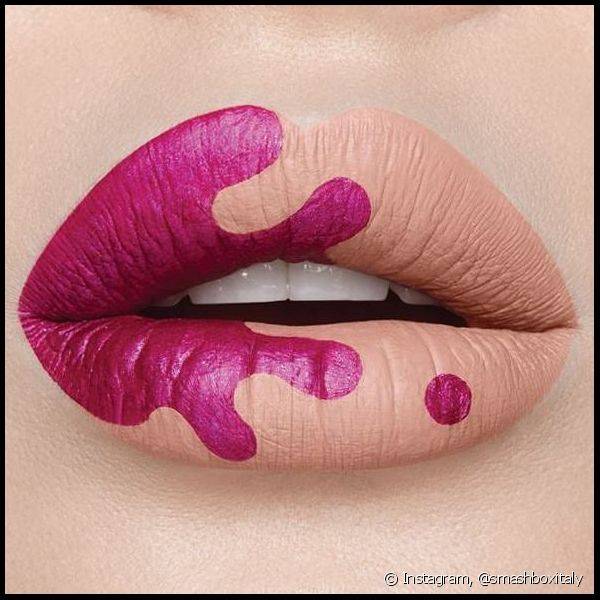 O segredo da lip art ? a pr?tica, por isso, vale insistir at? conseguir o resultado final (Foto: Instagram @smashboxitaly)